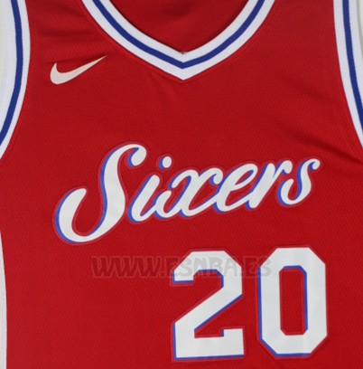 Camiseta Philadelphia 76ers Markelle Fultz #20 2017-18 Rojo